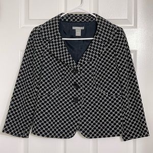 Ann Taylor Black and White 3/4 sleeve Coat sz 2
